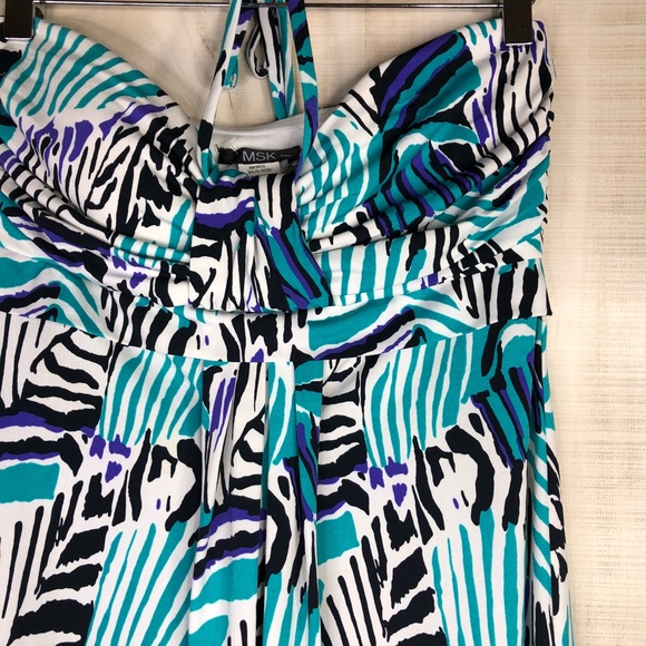 MSK Halter Sleeveless Multi Color Dress Size M - Picture 3 of 6
